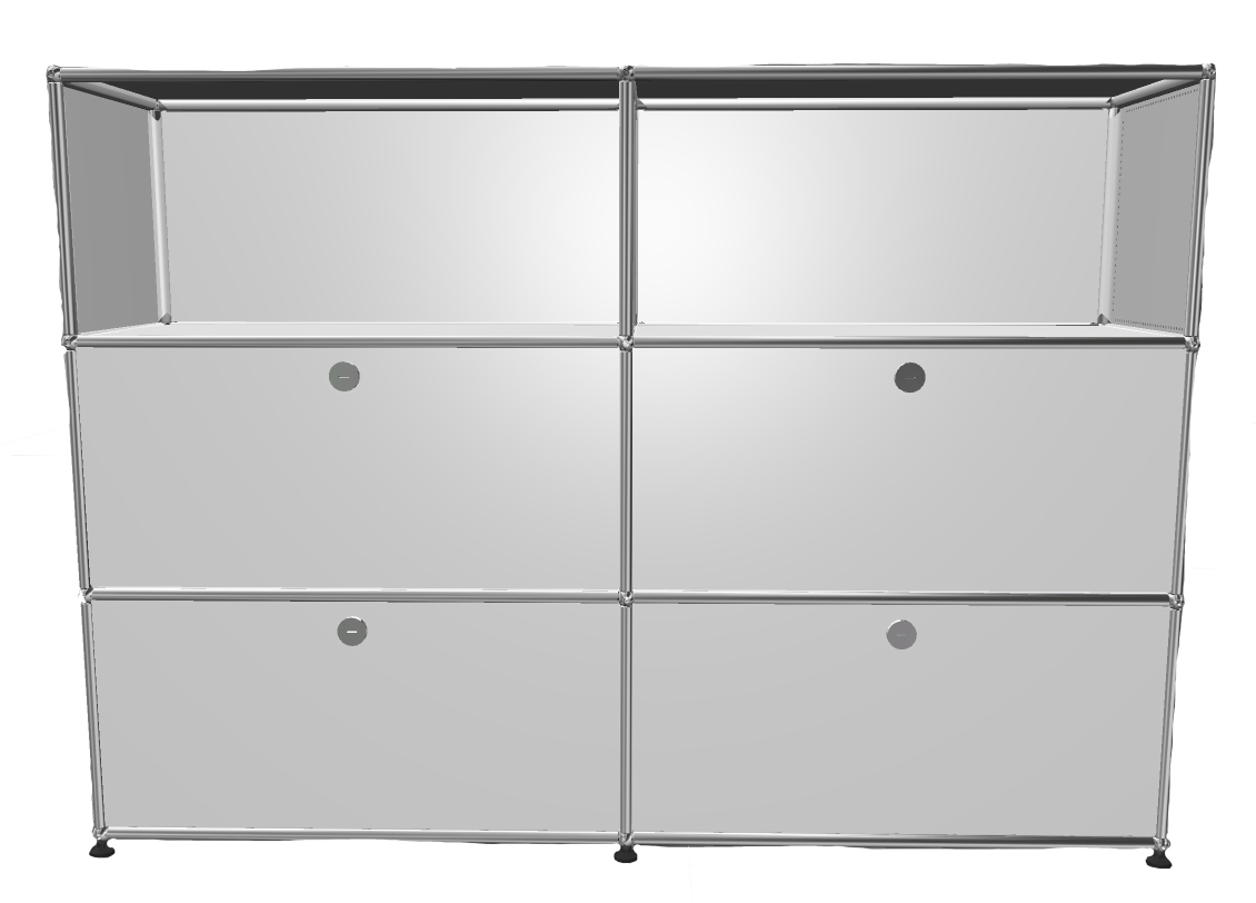 USM Haller Highboard 2 Open / 2 Flaps / 2 Drawers Pure white - FAST DELIVERY     