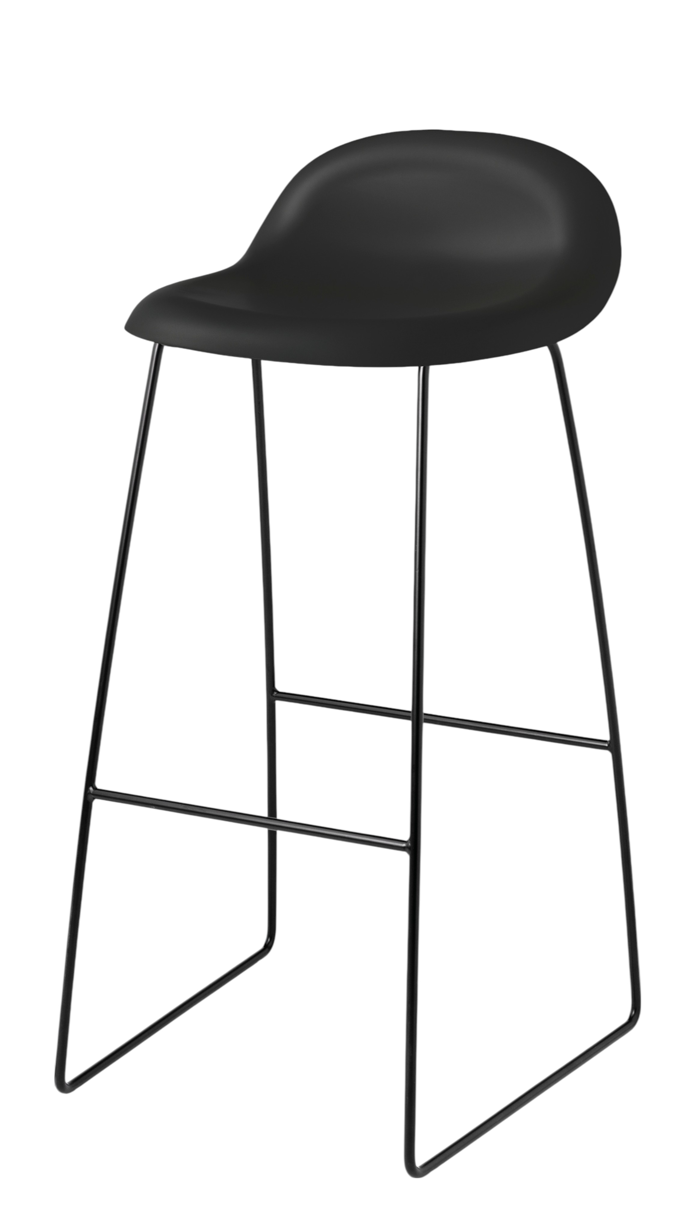 3D Barstool 75 black - Sledge Base Plastic Glides Gubi