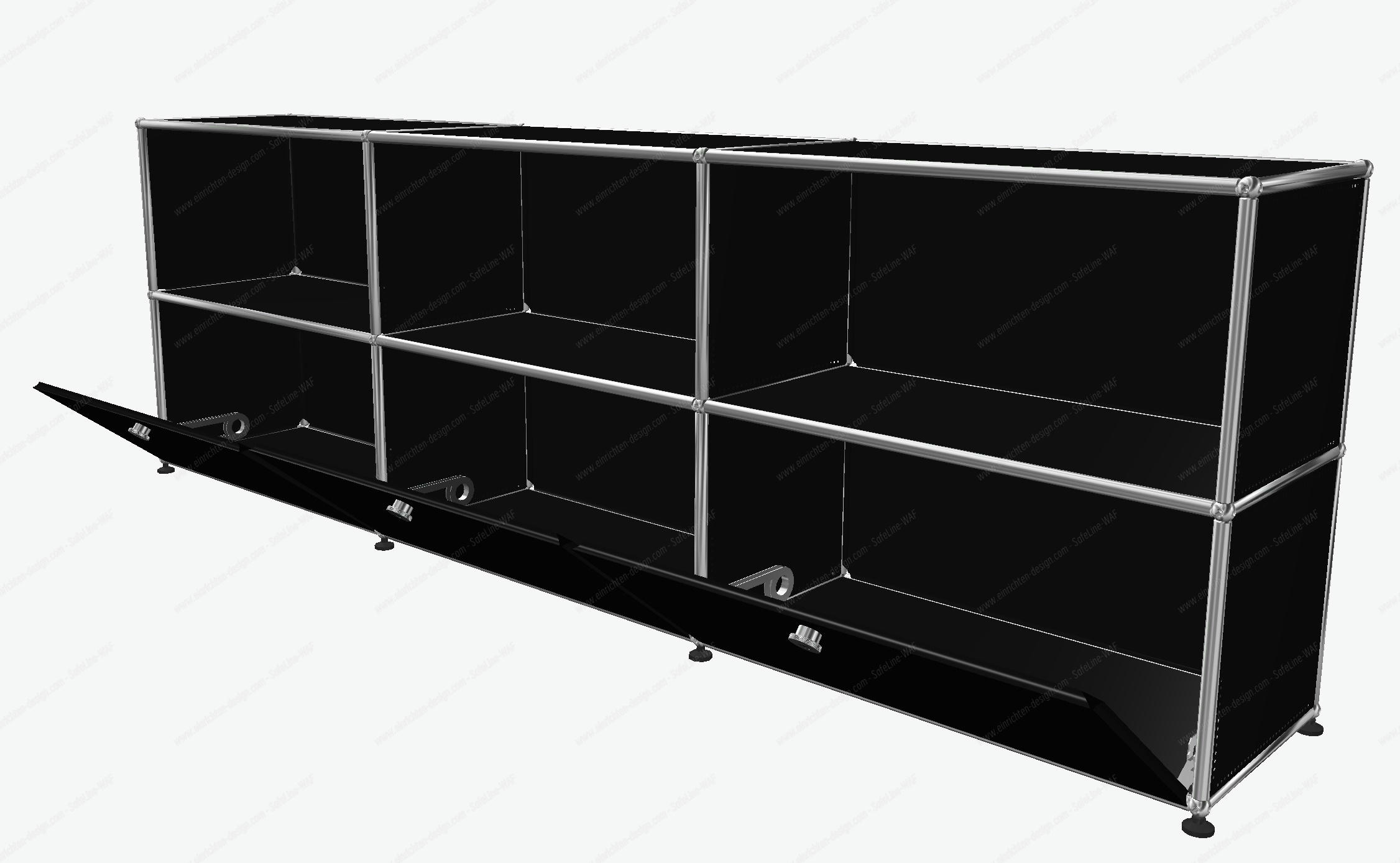 USM Haller Sideboard 3 Open / 3 Flaps Graphite black - FAST DELIVERY    