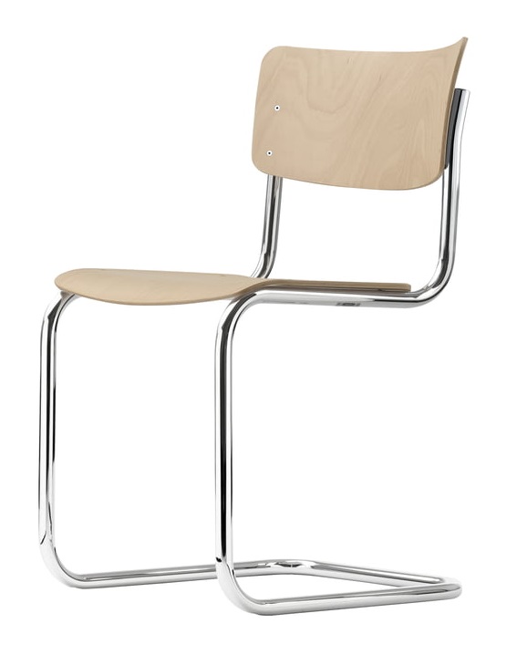 S 43 Steel tube classic cantilever chair beech CHROME/NATURAL Thonet PREFERRED COMBINATION