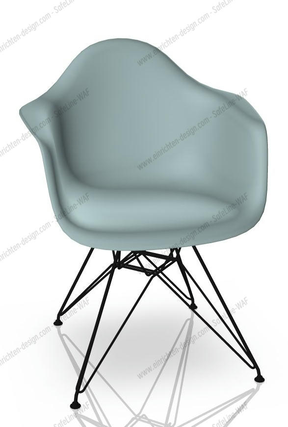 Eames Plastic Arm Chair DAR Chair Vitra Black - Ice grey