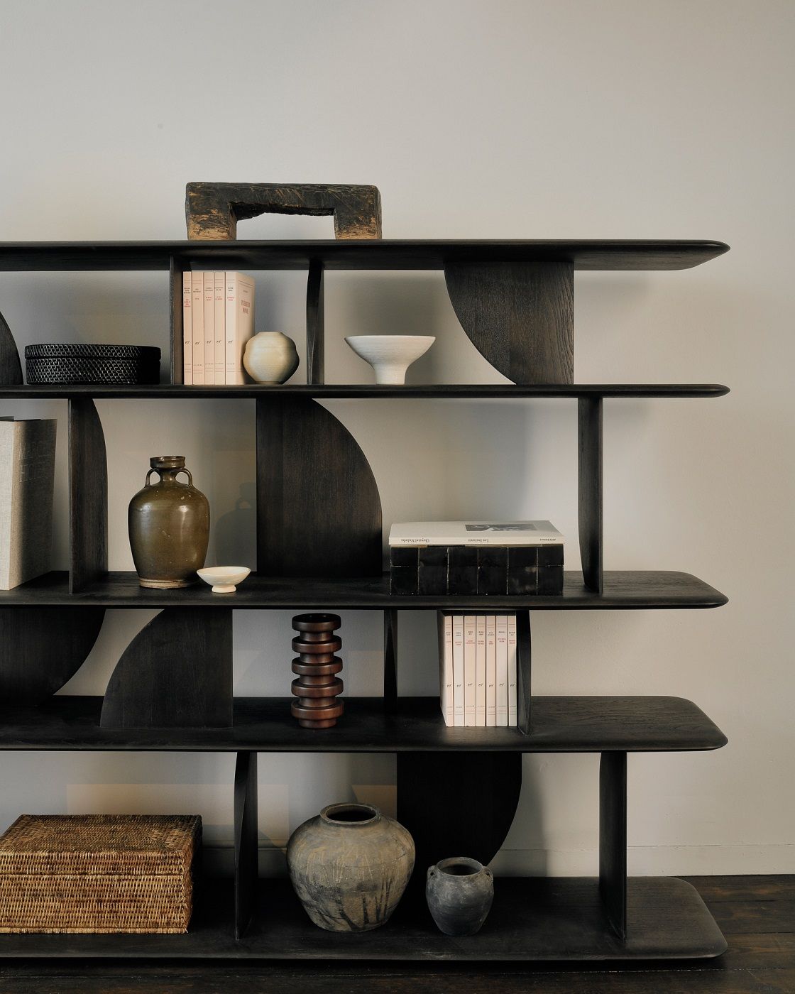 Geometric Shelf Teak lacquered Ethnicraft