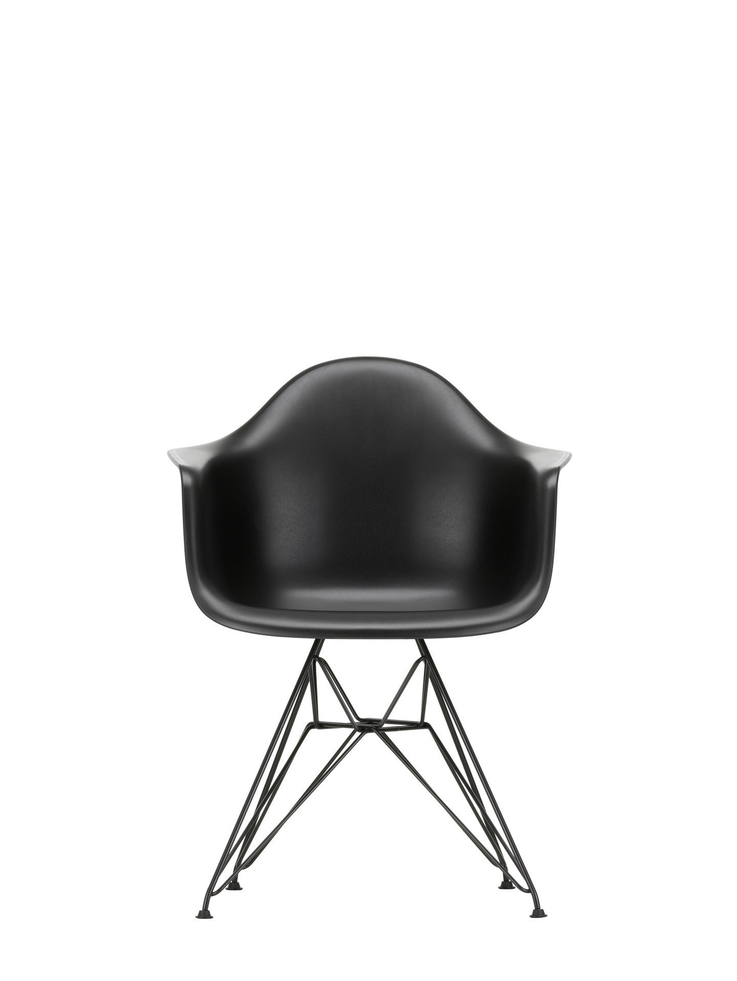 Eames Plastic Arm Chair DAR Chair Vitra Black - Rust orange