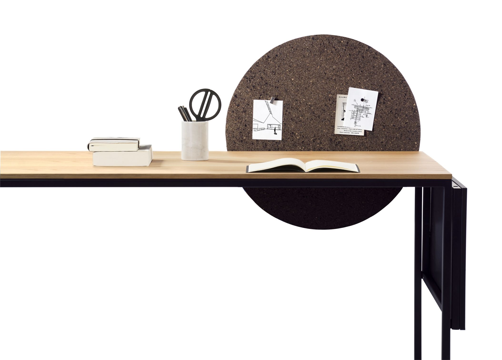 Macis desk with drawer, extensions and pin board Oak Opinion Ciatti