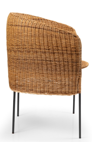 Caribe Natural Dining Chair Chair Outdoor ames Raw natural material / Black