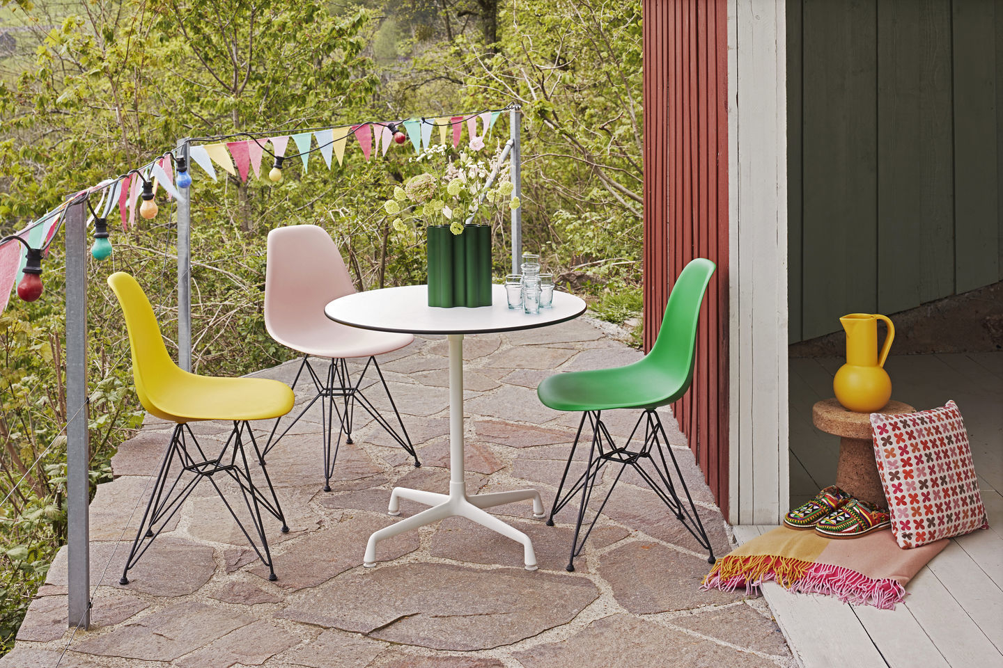 Eames Plastic Side Chair DSR Chair Vitra Chrome Rust Orange