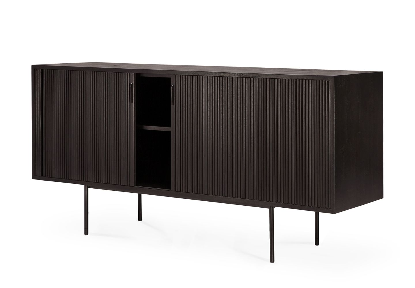 Roller Max Sideboard with 2 Doors Teak Black Ethnicraft
