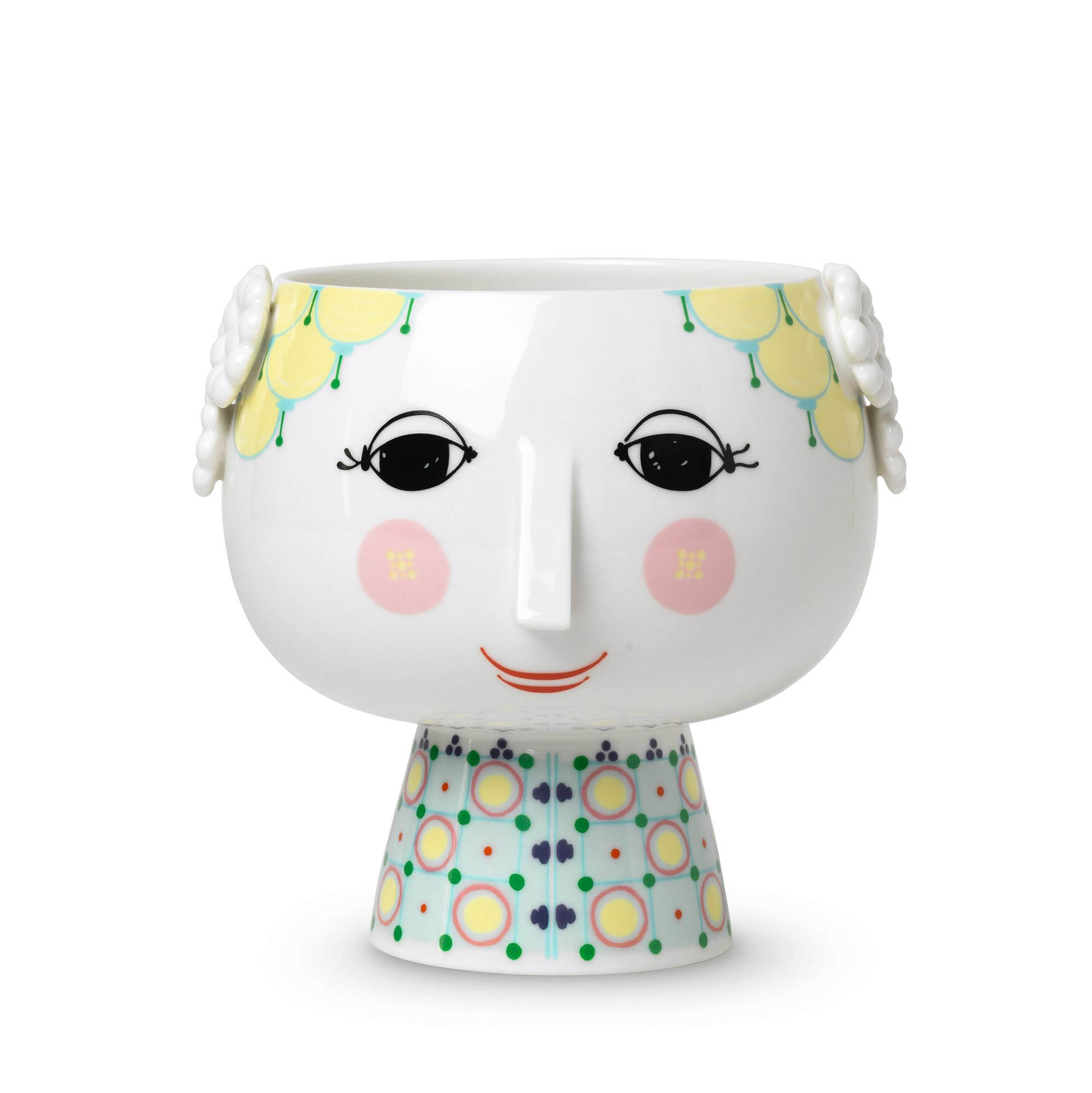 Cachepot with Base Eva yellow 14,5 cm Bjorn Wiinblad