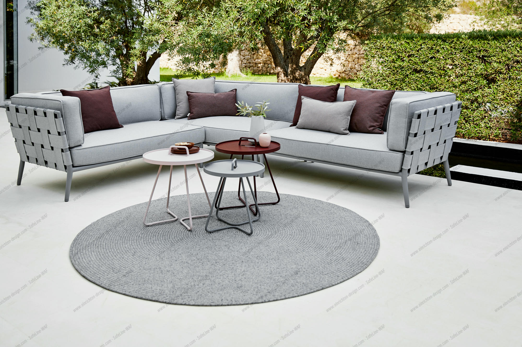 Conic Airtouch Outdoor 2 seater modular sofa left light grey Cane-Line
