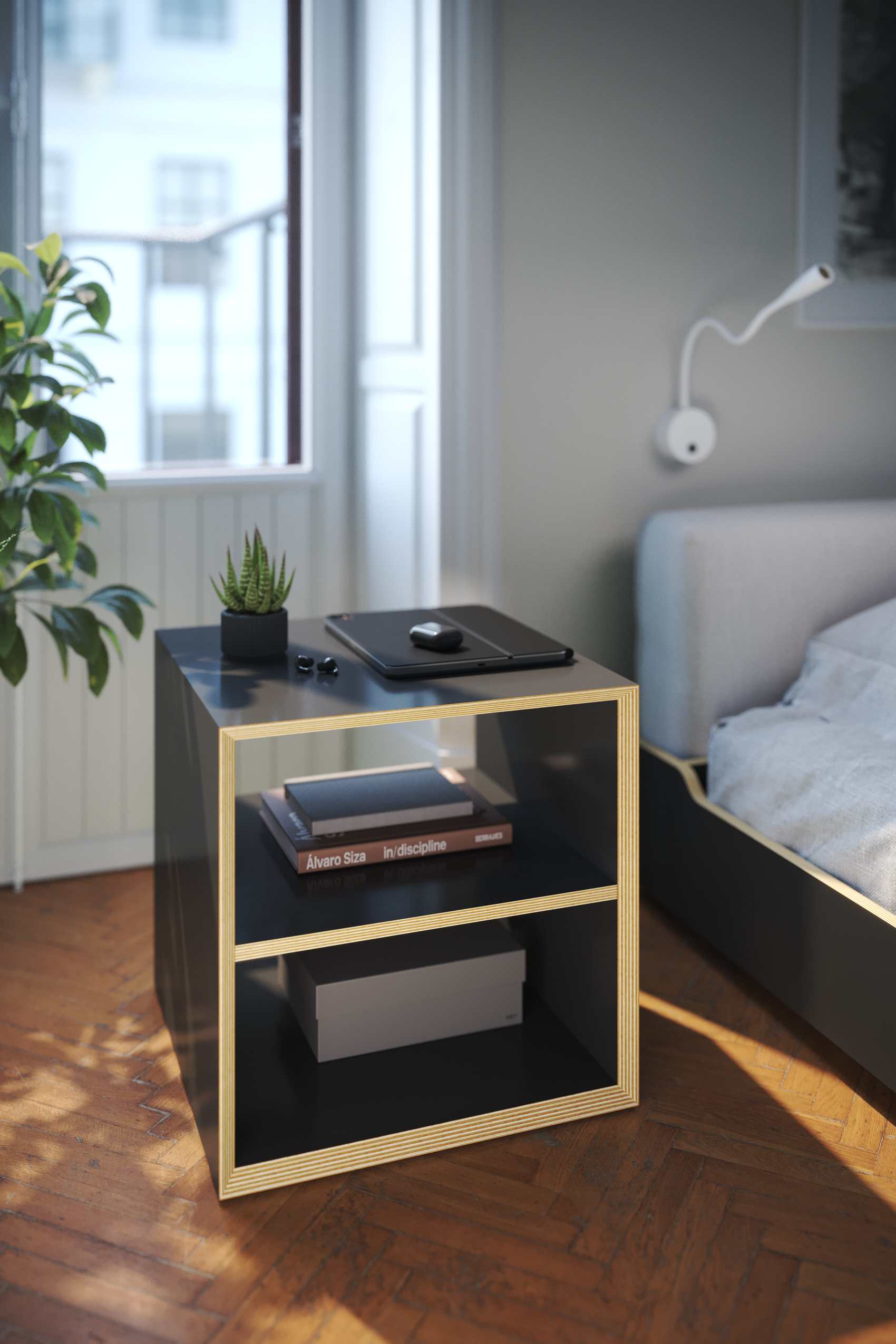 Vertiko Dice side table / bedside table or stool Müller Möbelwerkstätten