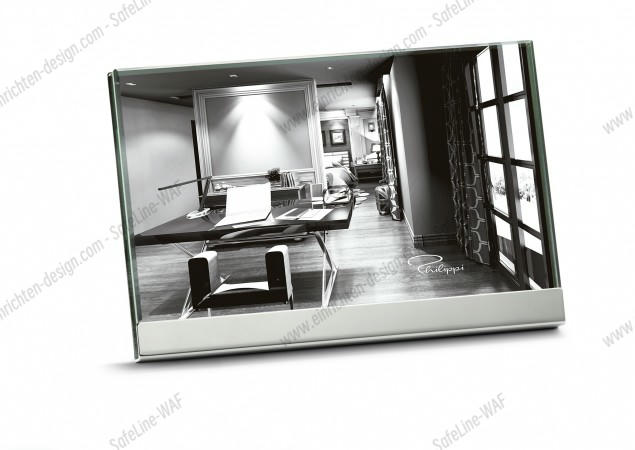 Philippi Bilderrahmen "Room" mit Schwarz-Weiß-Foto eines modernen Büros, stilvoller Fotorahmen für Wohnaccessoires.