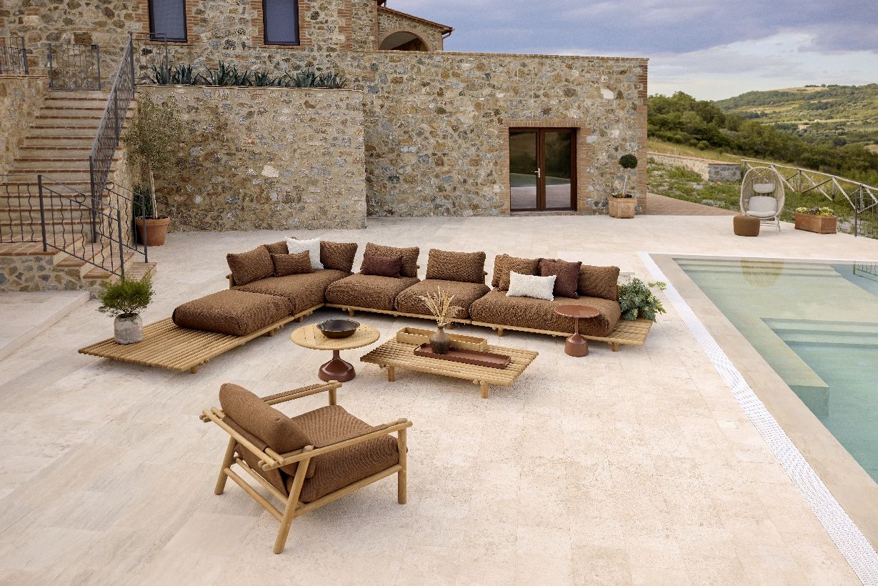 Sticks Lounge Chair Armchair Outdoor Cane-Line frame taupe / cushion sand