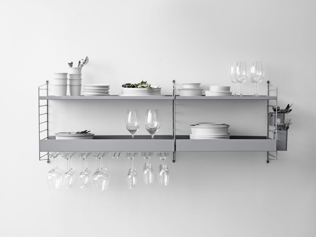 String Kitchen Wall Shelving System B String Furniture  