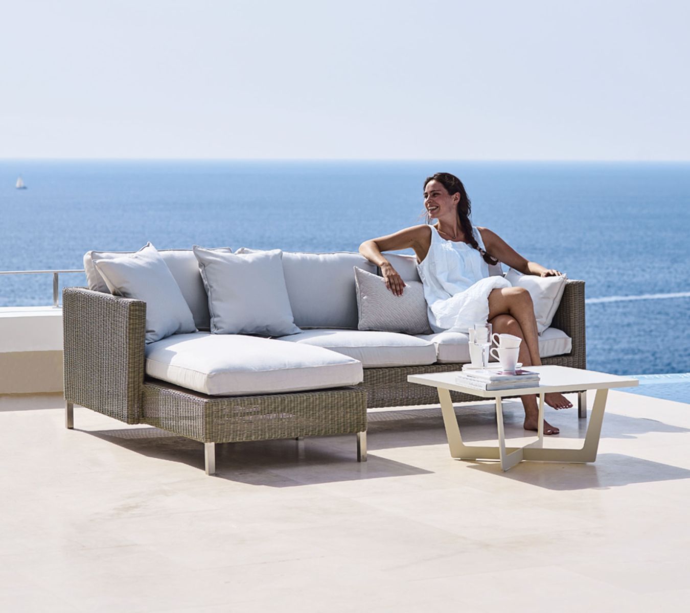 Connect chaise longue modular sofa right Cane-Line