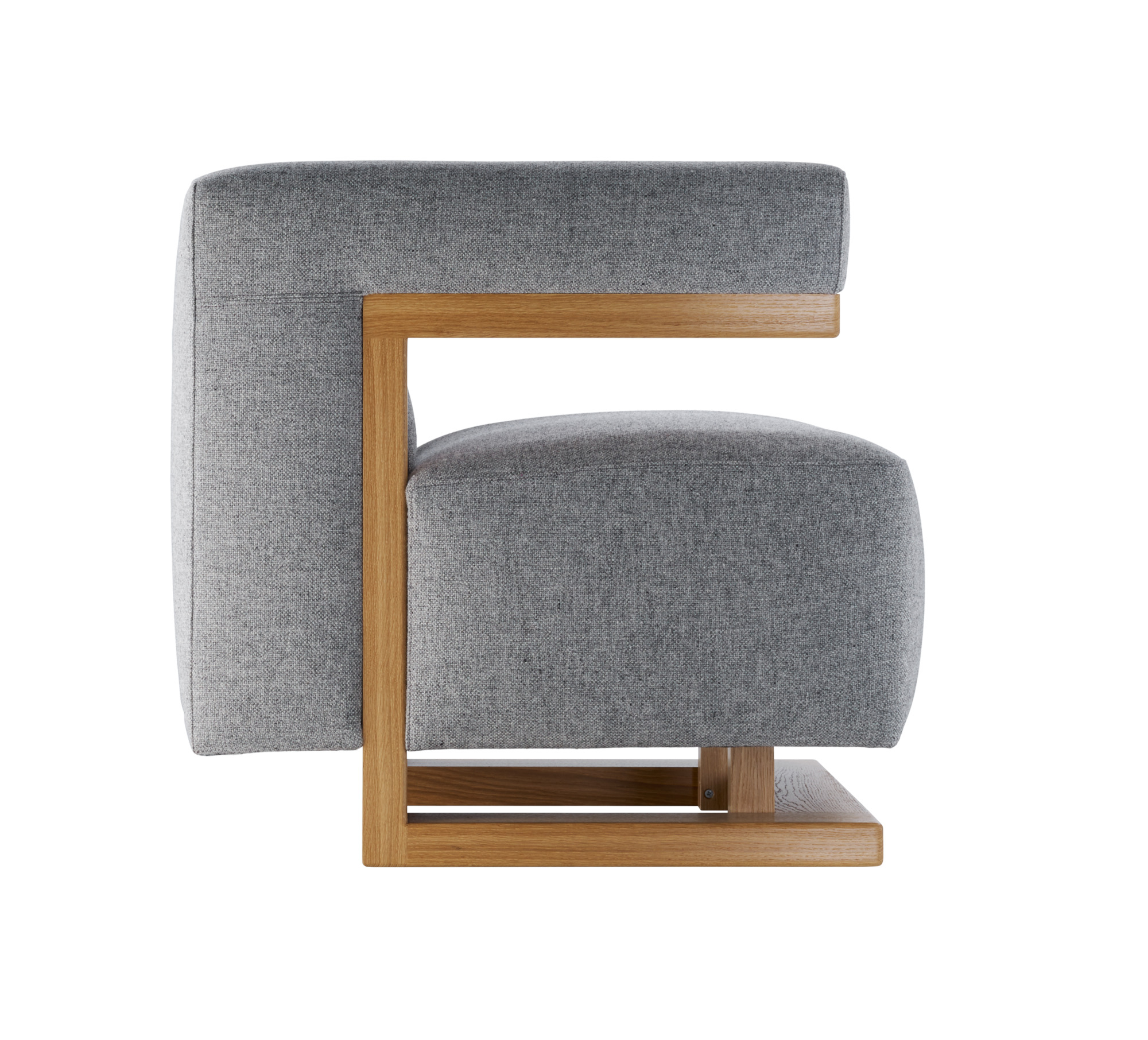 Gropius F51 Armchair Bauhaus Reedition Tecta Hallingdal 130 Grey / solid oak frame