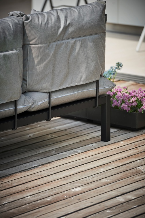 Fiam Domino outdoor sofa 2-seater with armrests and cushions Jan Kurtz
