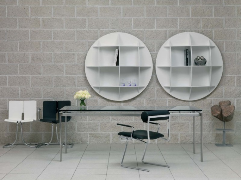 Minicontinental AL spherical bookcase White Industrie Carnovali