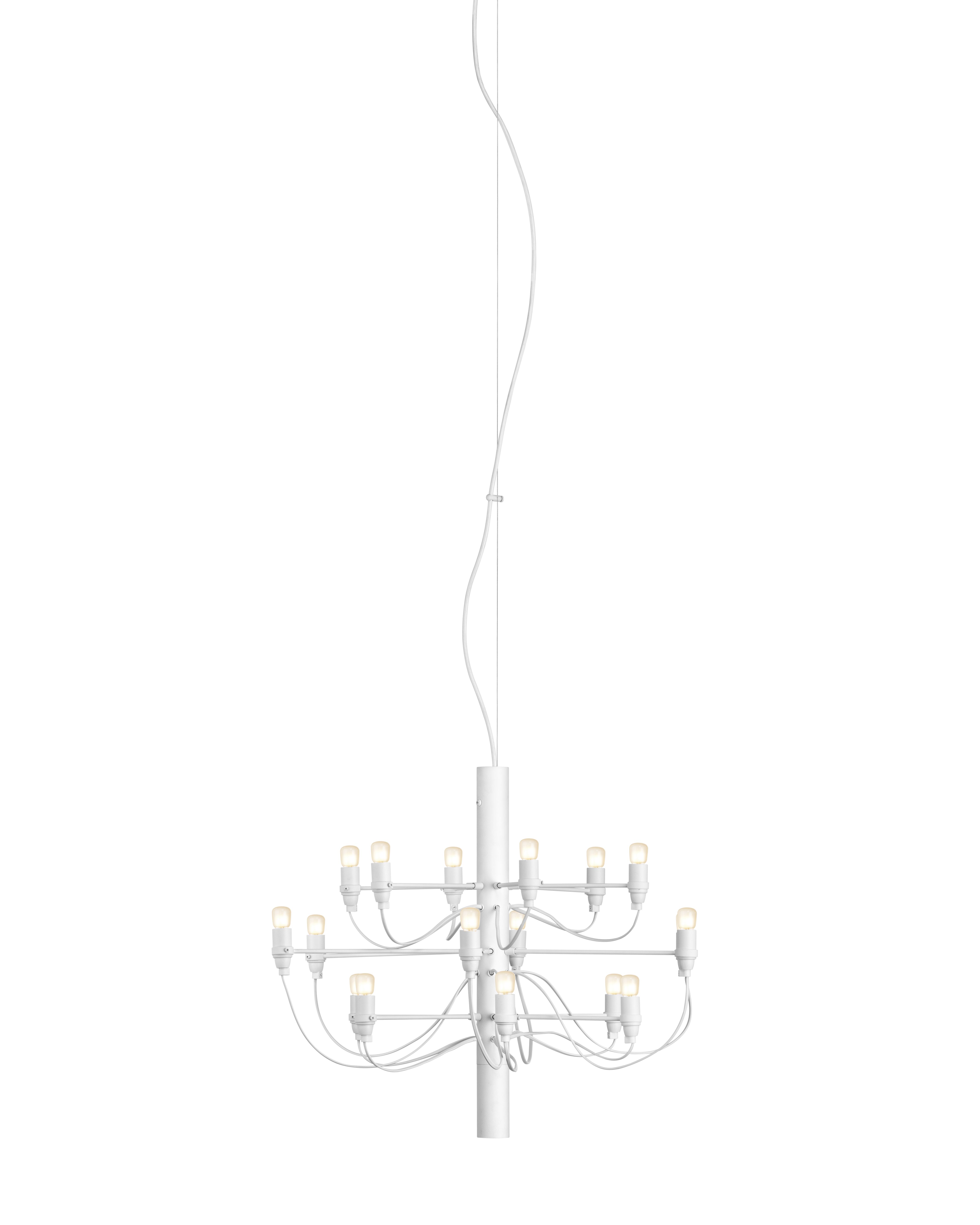 2097/18 Chandelier White with Frosted Bulbs Flos