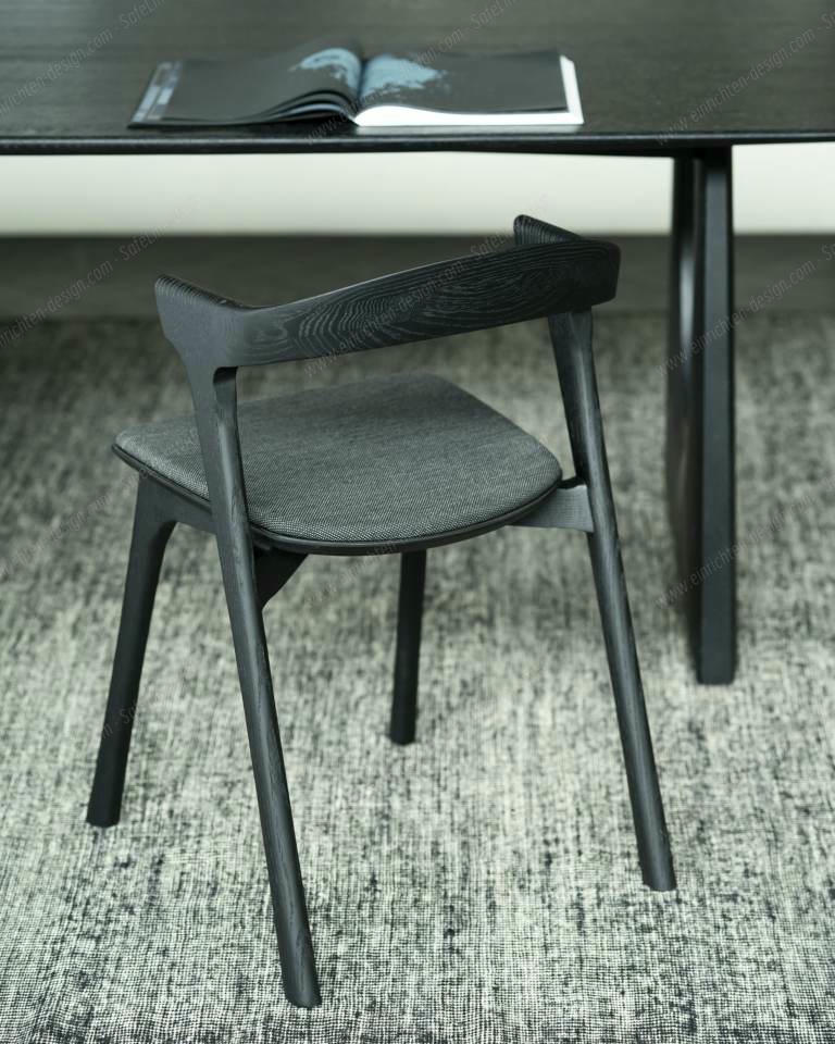 Bok chair brown oak / black fabric Ethnicraft 
