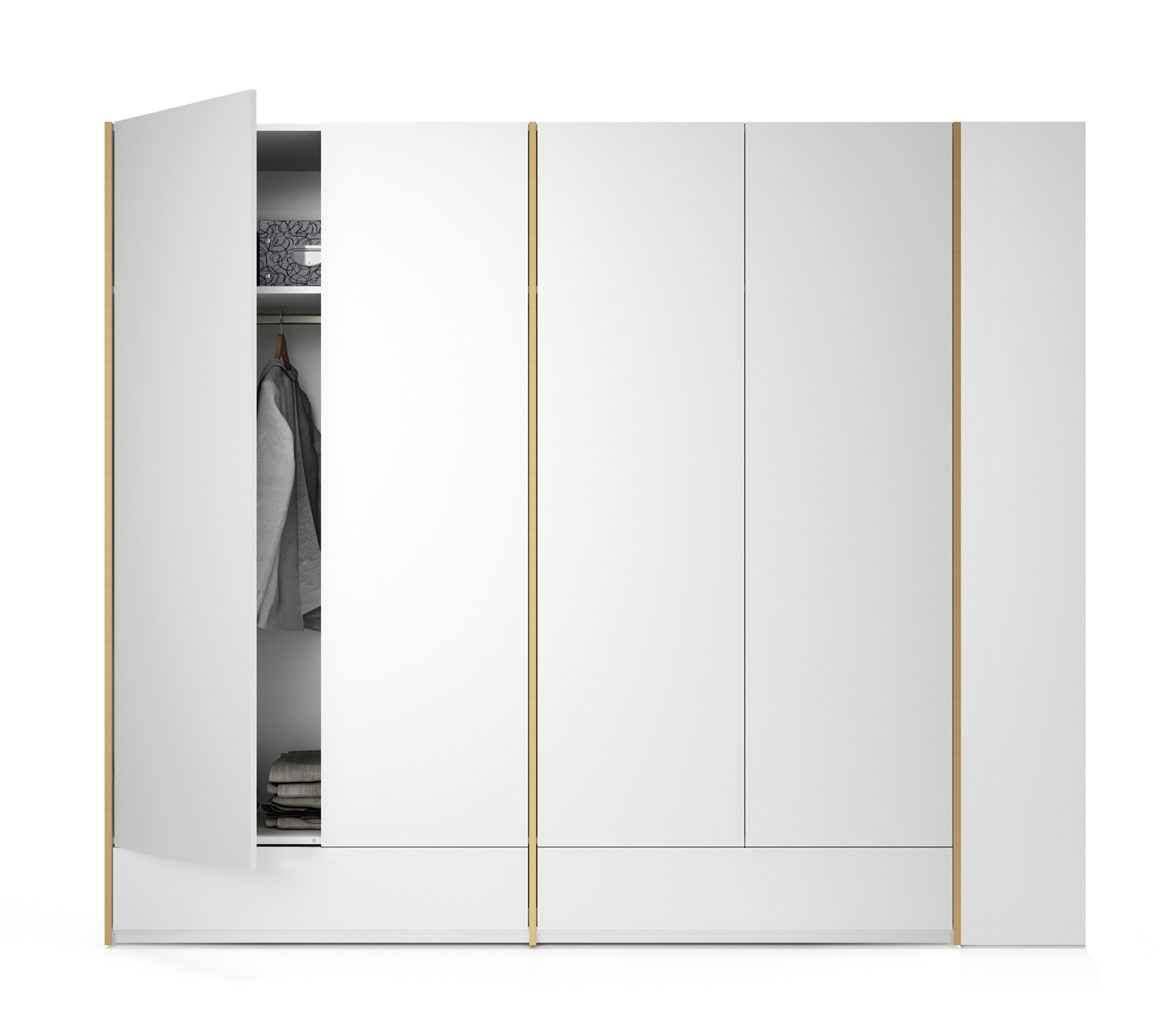 MODULAR PLUS wardrobe combination double wardrobe with 2 drawers and add-on wardrobe right Müller Möbelwerkstätten