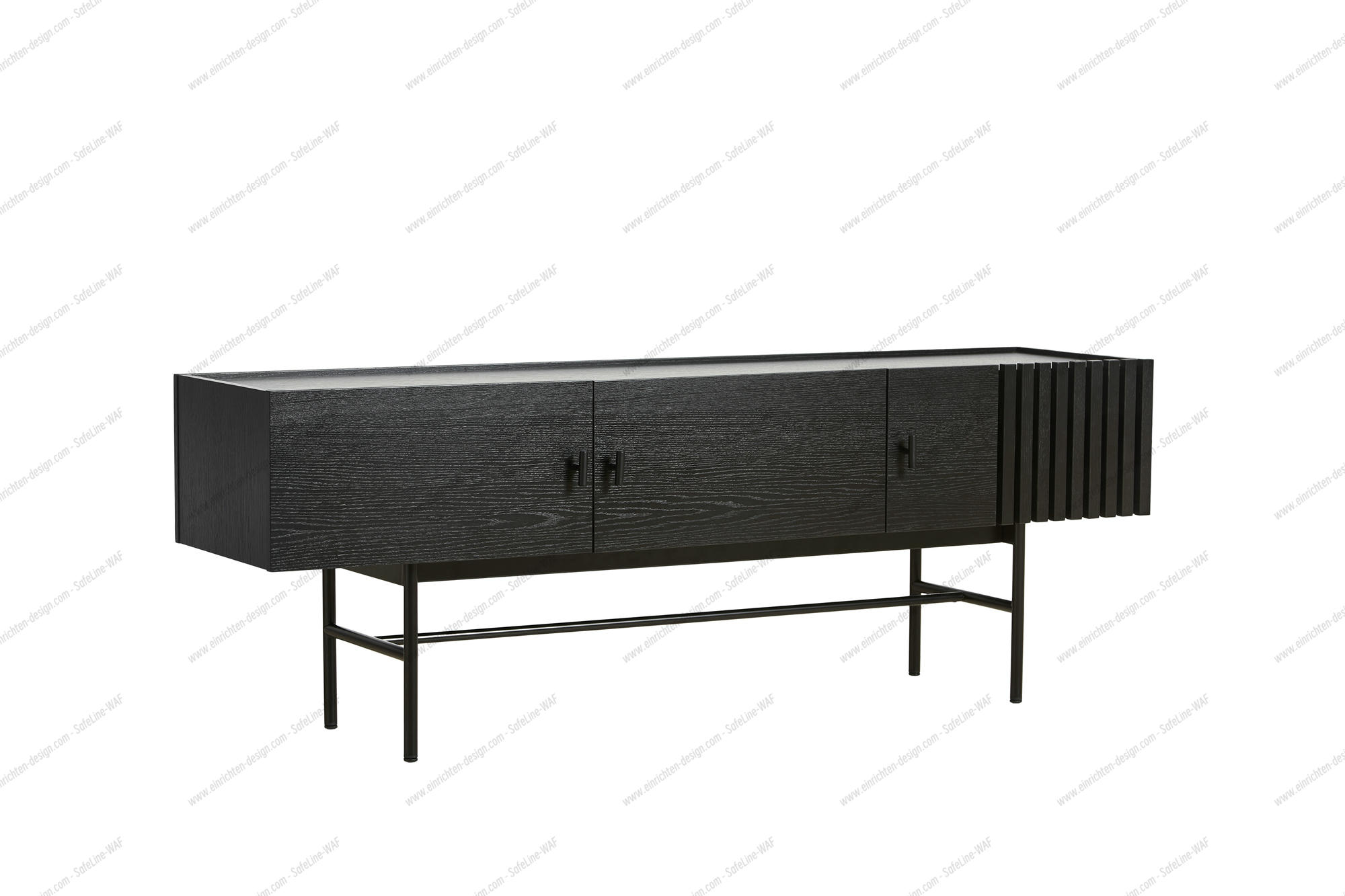 Array Low Sideboard (150cm) Black Painted Oak Woud