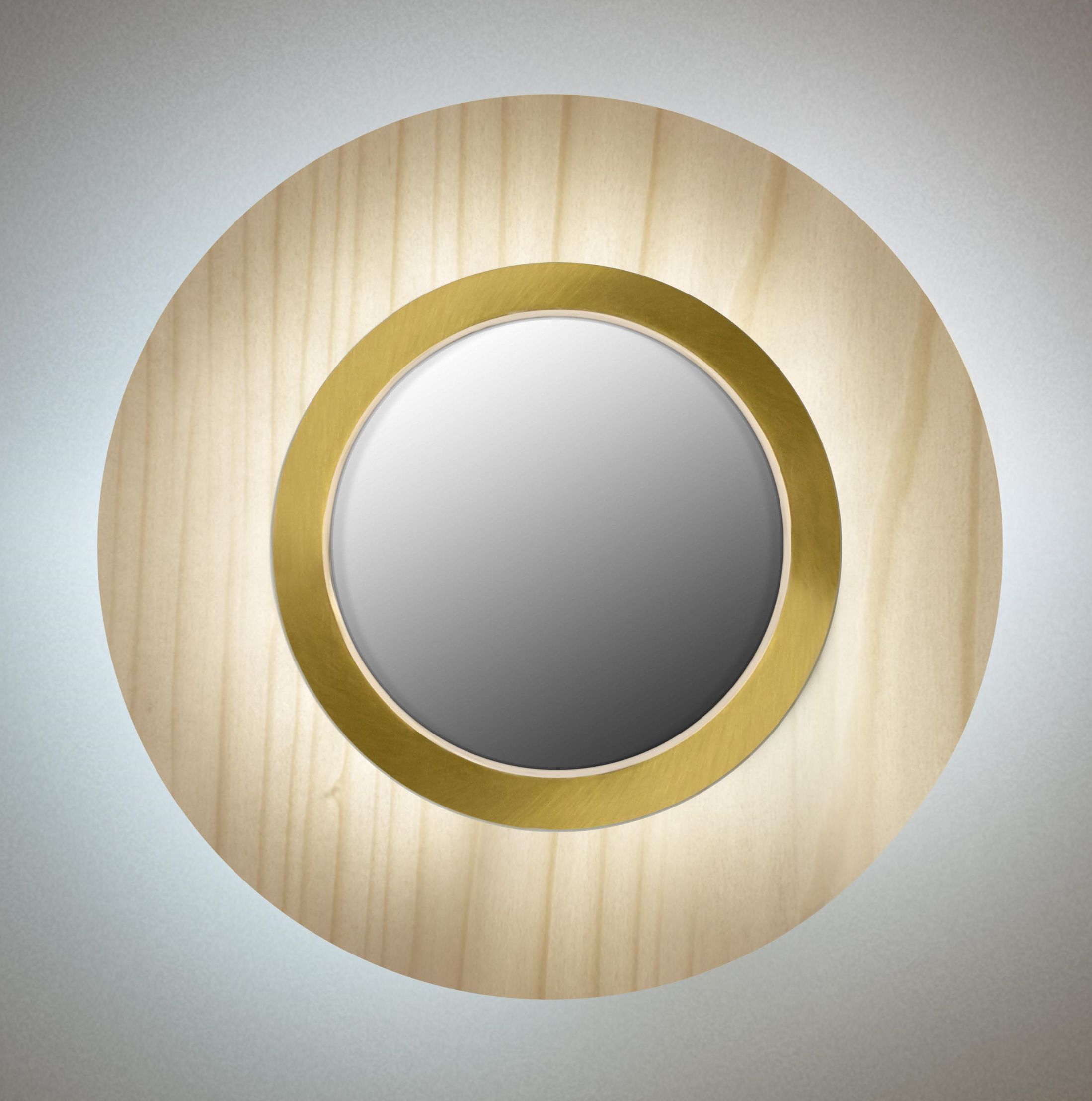 Lens LED Wall Light Round Metal Ring in Gold LZF Lamps
