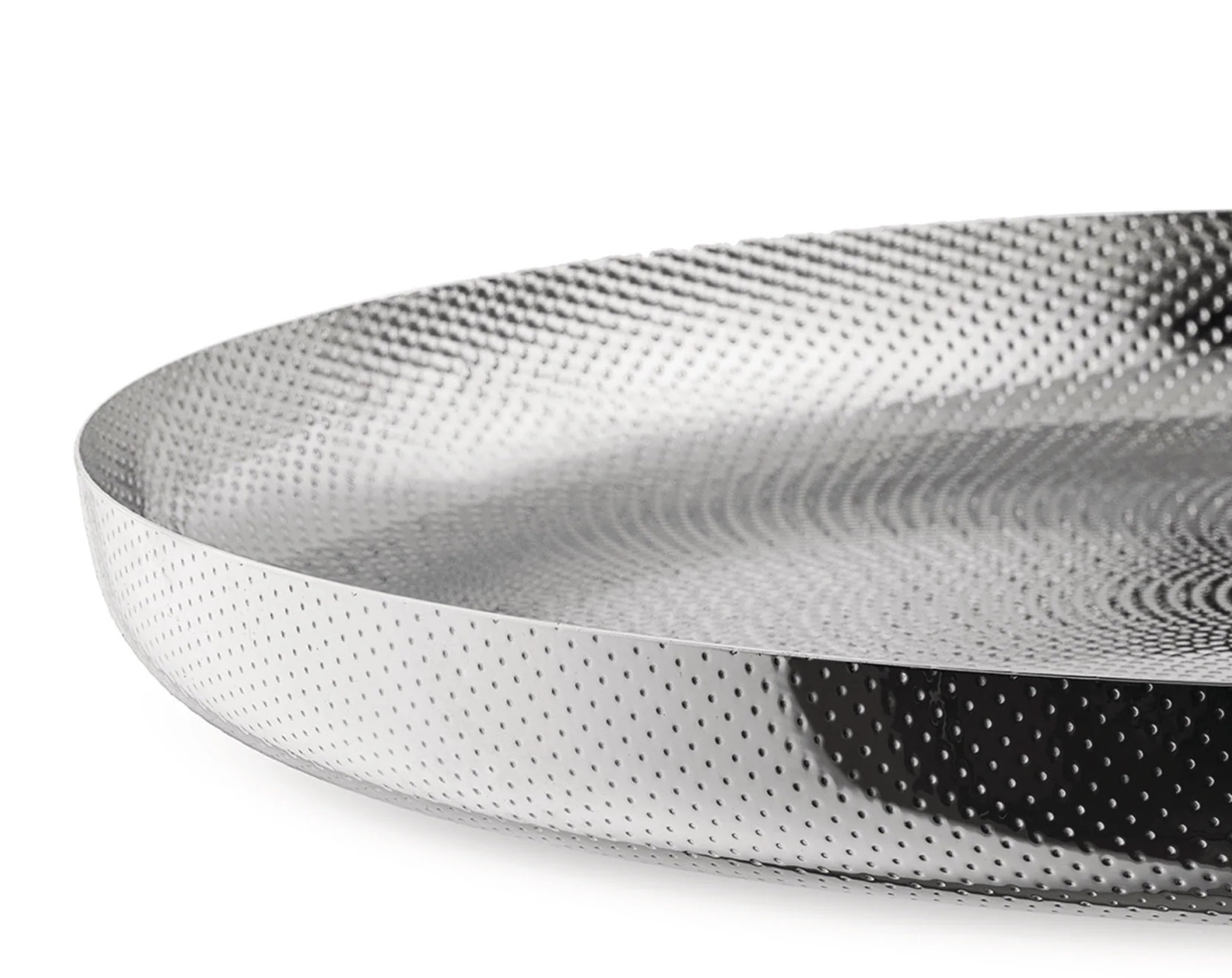 JM14/35 T Tray round stainless steel 18/10 with relief decoration Alessi SINGLE PIECES