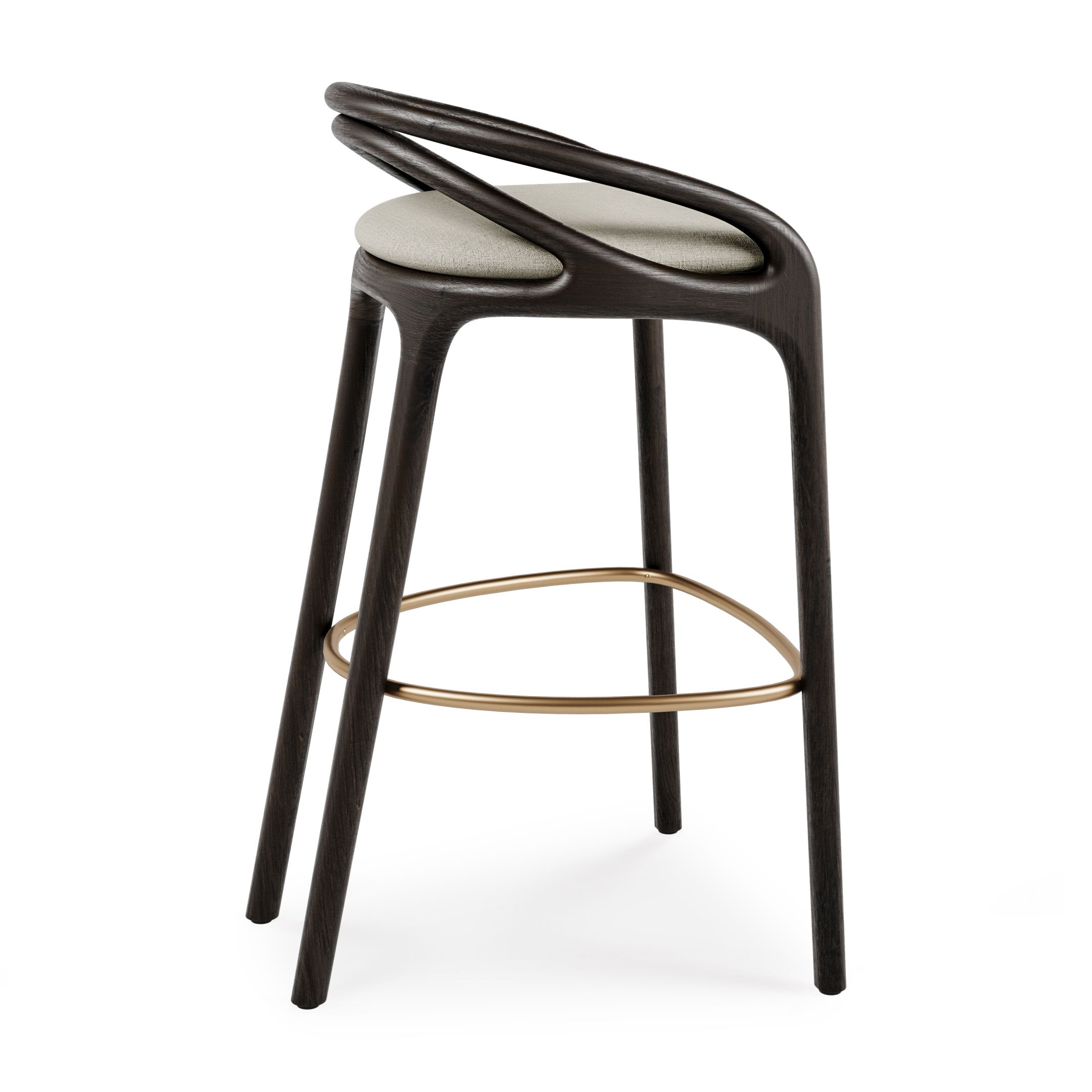 Aleta Barstool brass-colored - beige Morpho
