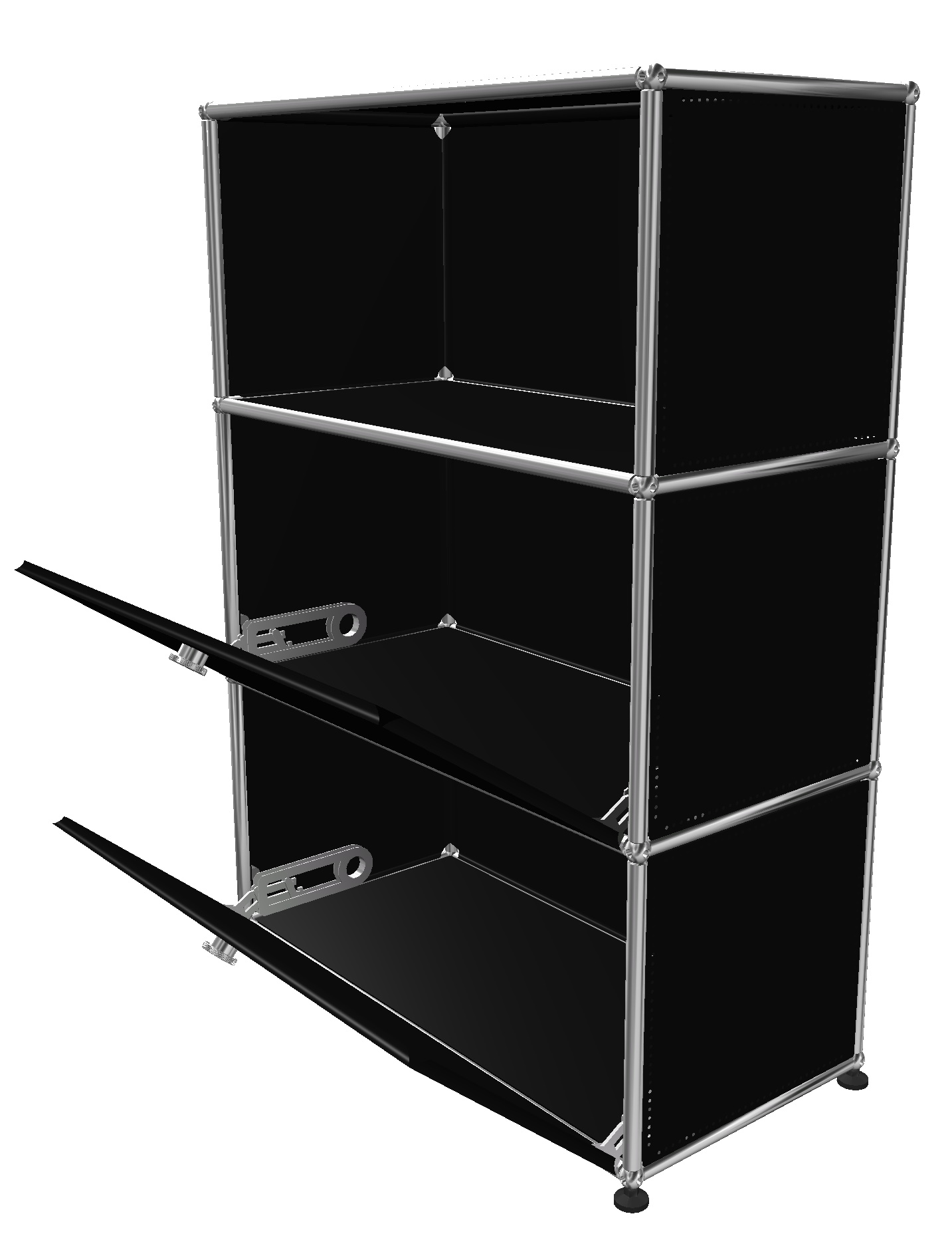 USM Haller Highboard 1 Open / 2 Flaps Graphite black - FAST DELIVERY    