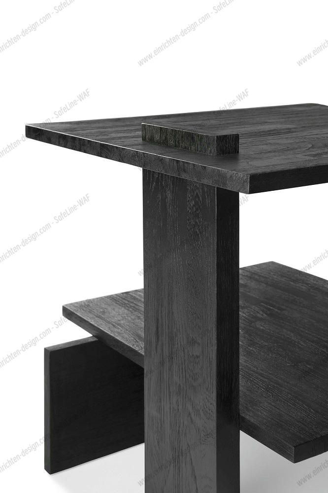 Teak Abstract Side table Black Ethnicraft