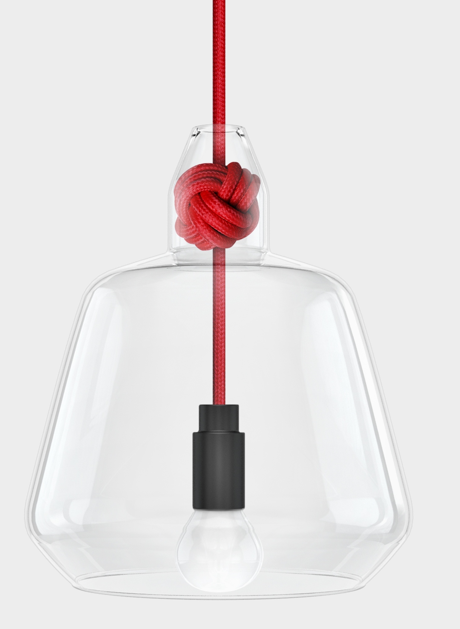 Knot lamp large Pendelleuchte Vitamin-rot