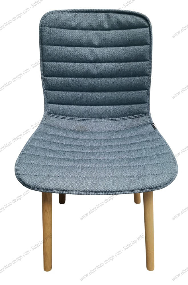 Hal Wood Fully upholstered OAK NATURE / SEAT COVER PLANO NERO/ICE BLUE Vitra IMPERFECT ITEMS