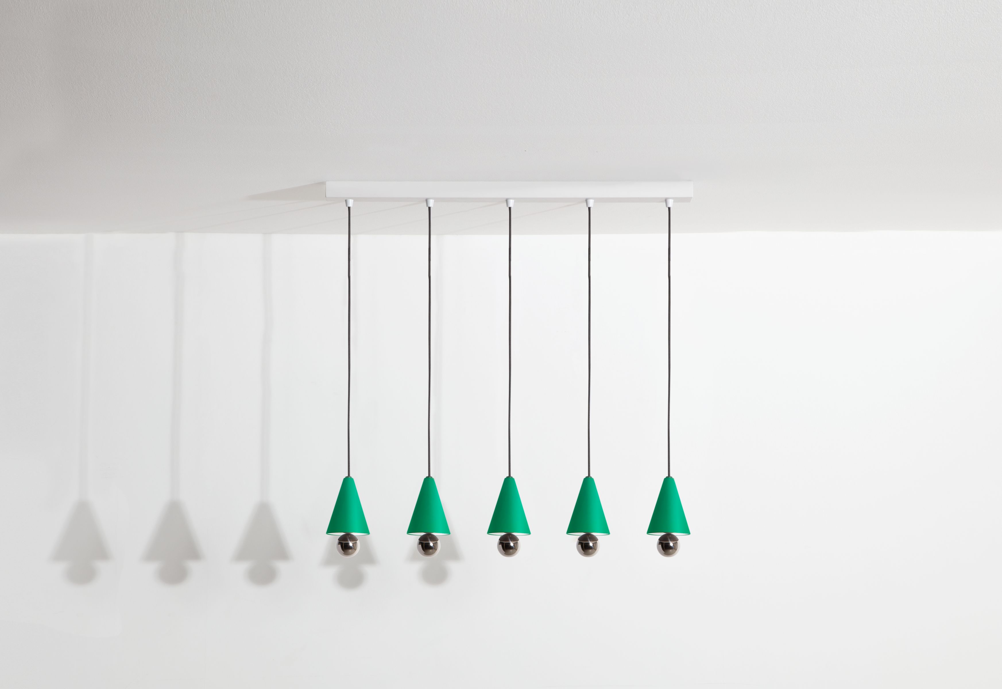 Cherry Pendant light Pendant light set of 5 Linear Petite Friture Mint green
