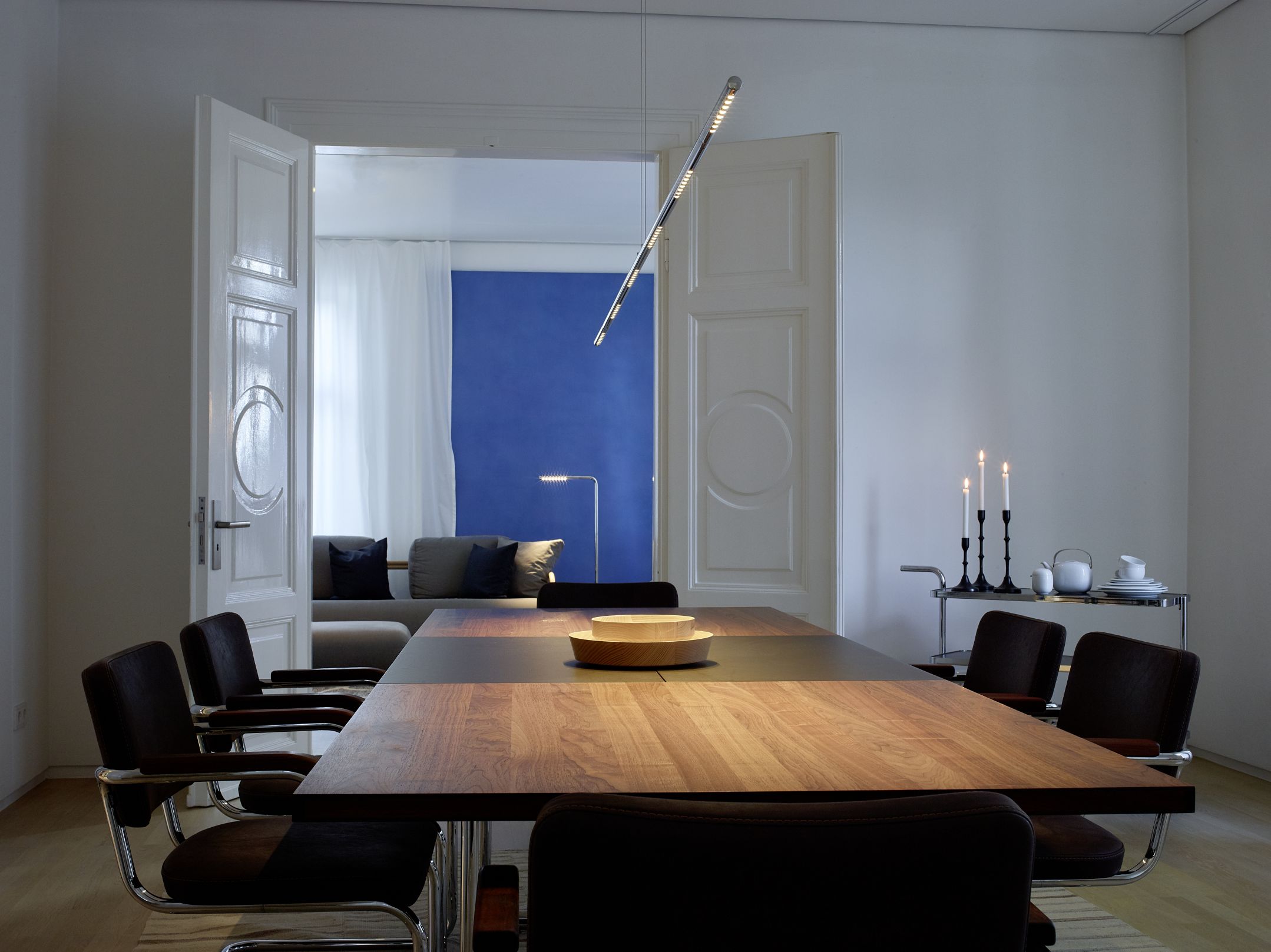 LUM 195 Pendant lamp Metal chrome plated Tecnolumen