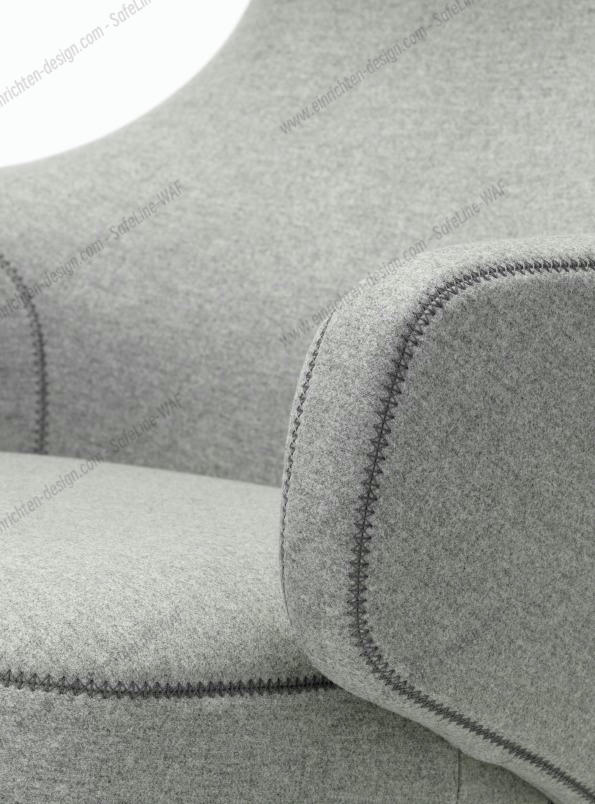 Grand Repos Armchair + Ottoman Vitra Polished Cosy Pebble
