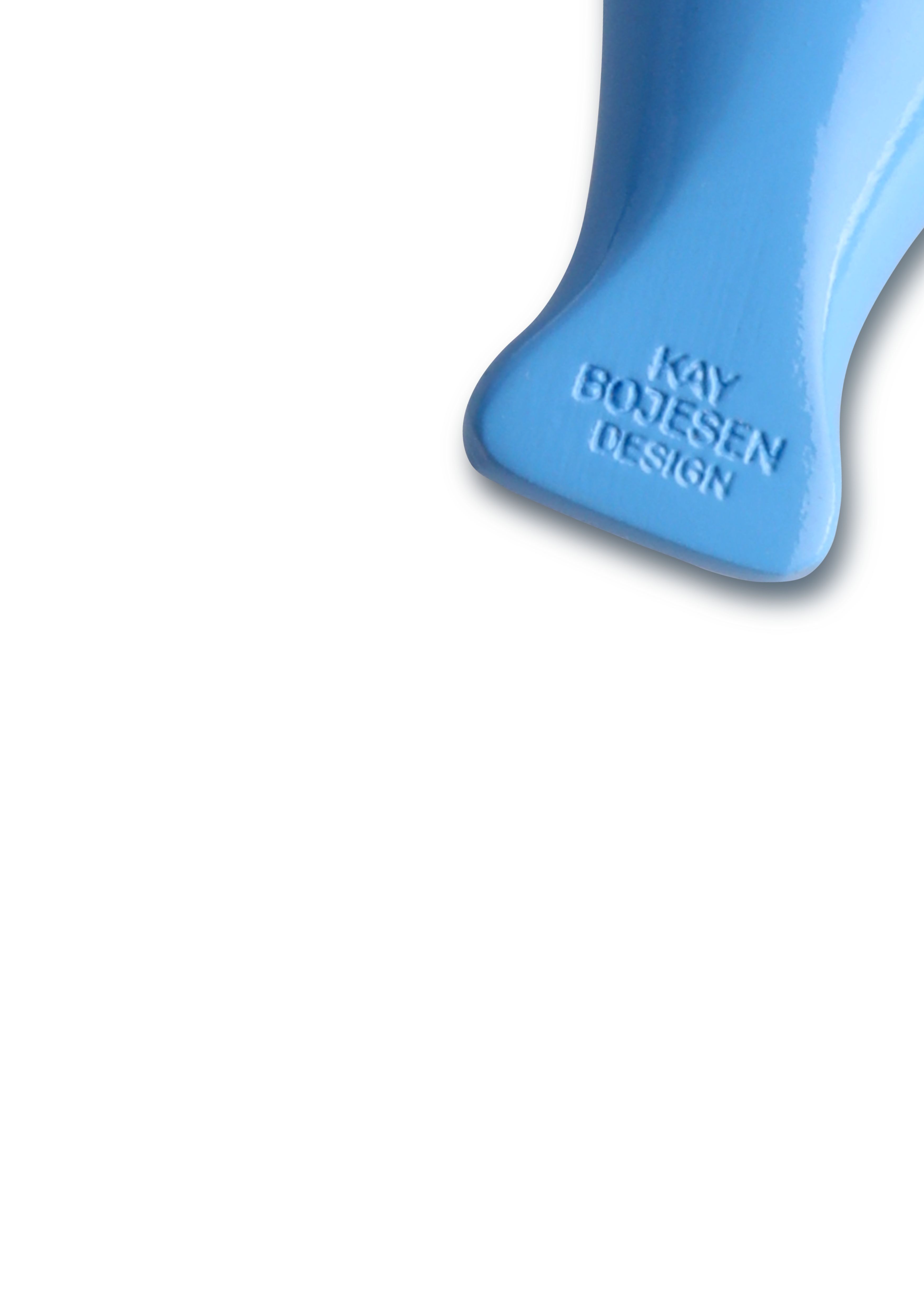Bird blue key ring silver coloured metal with natural leather Kay Bojesen