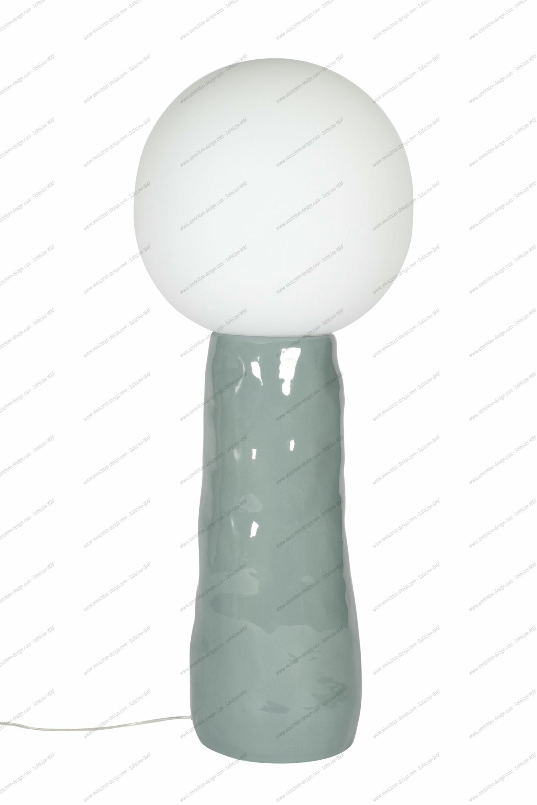 Kokeshi Stehleuchte von Pulpo: Moderne Lampe mit weißem Schirm und grauem Sockel.