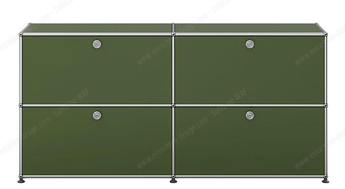 USM Haller sideboard with 4 folding doors – QUICK SHIP Olive green