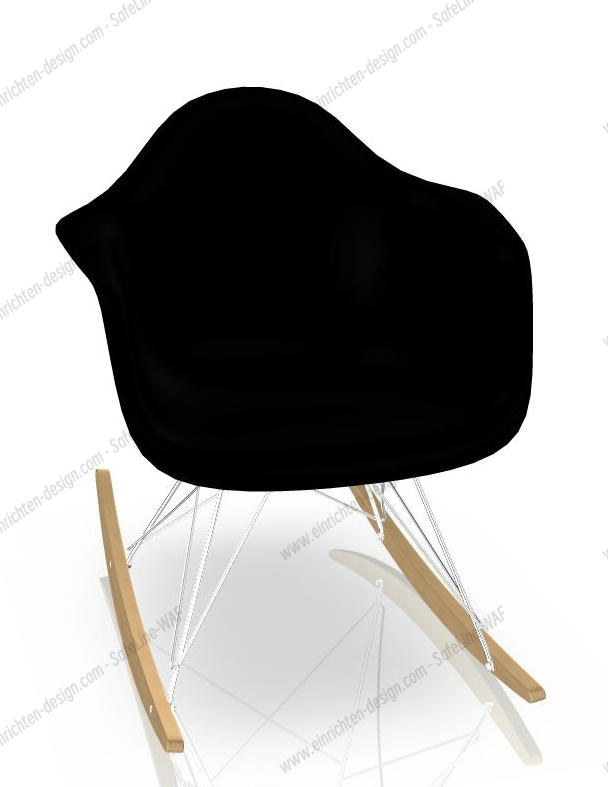 Eames Plastic Arm Chair RAR Rocking Chair Vitra Maple yallowish - Chrom - Black