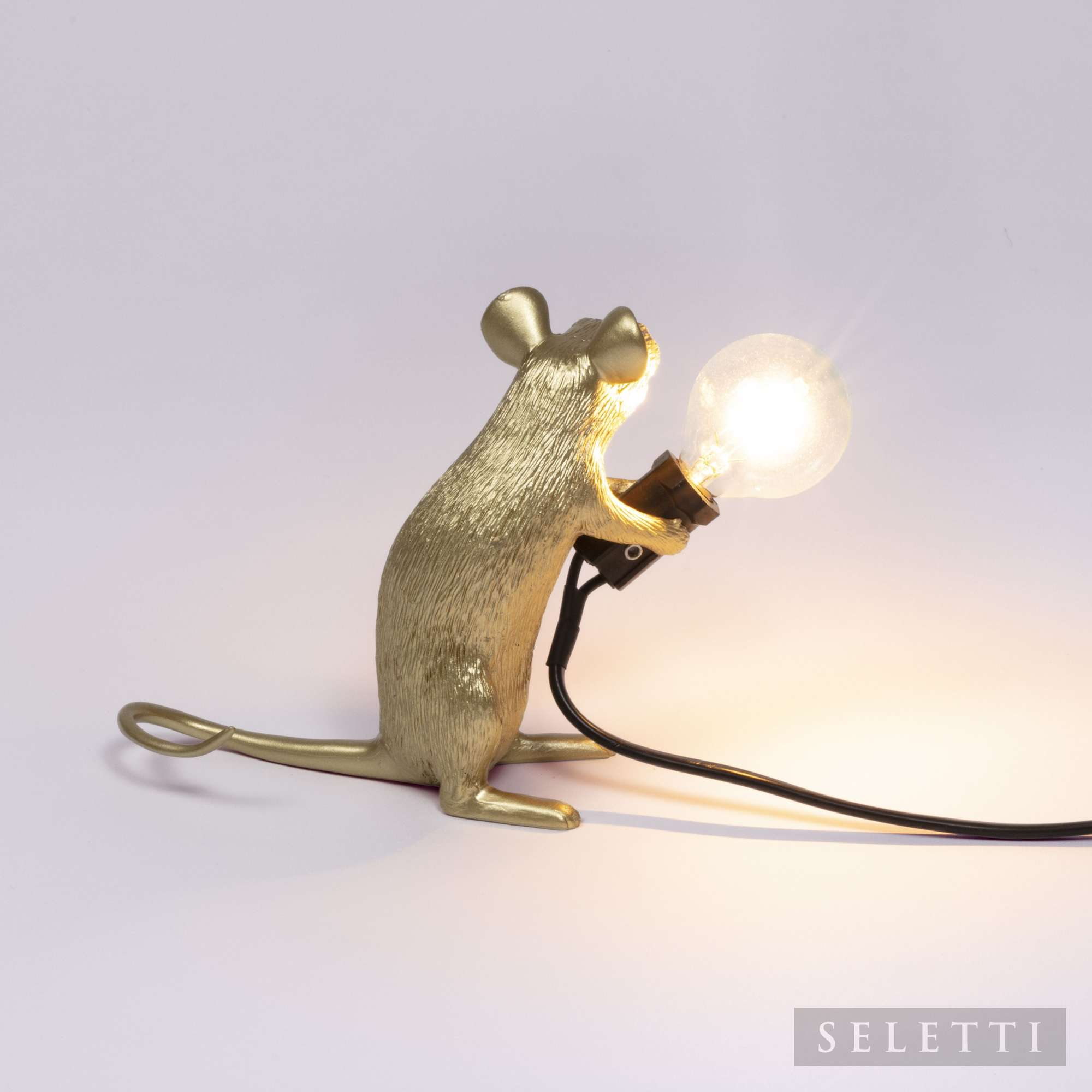 Mouse Lamp gold Mac with USB light Seletti SINGLE PIECES