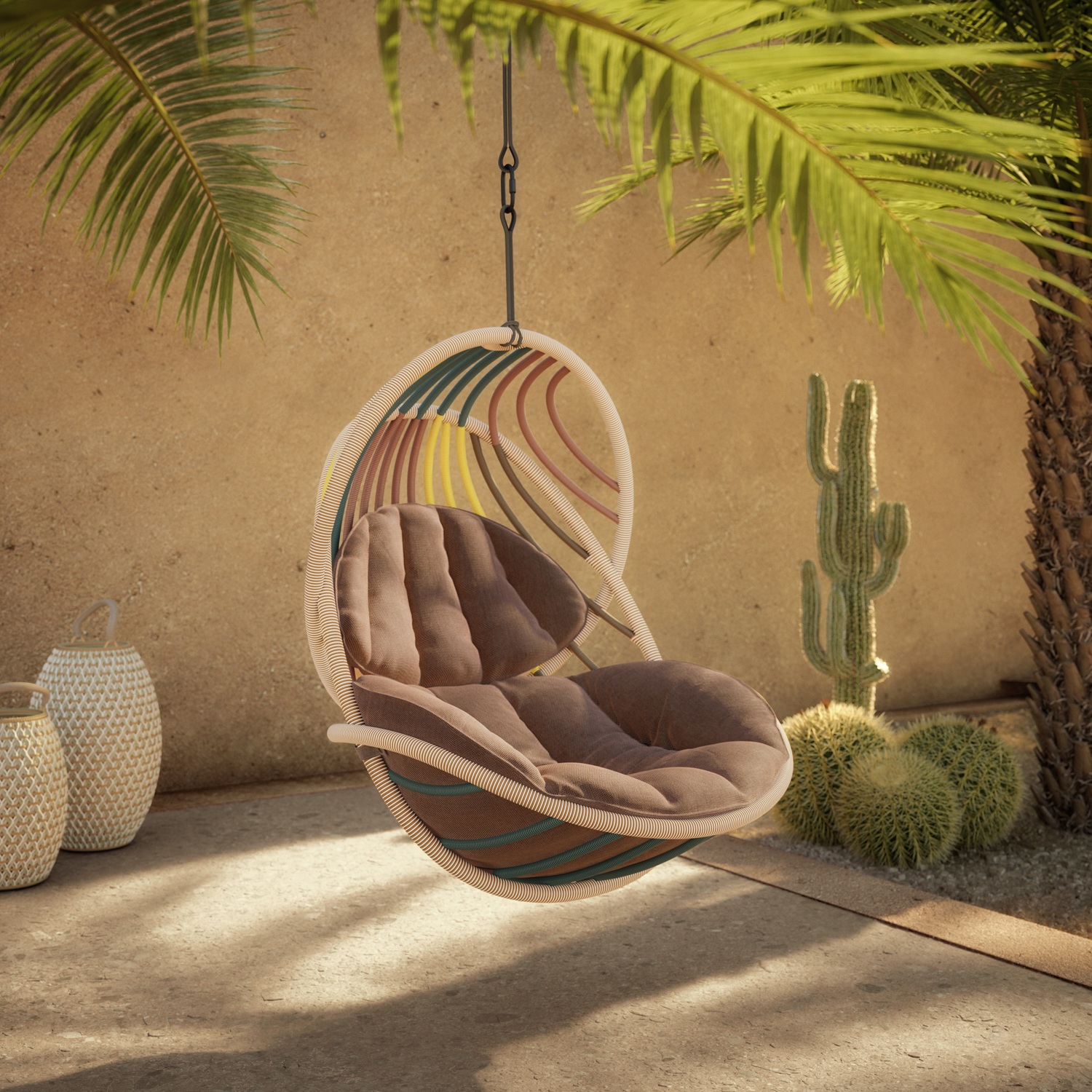 Kida Hanging Lounge Chair with Cushion Dedon