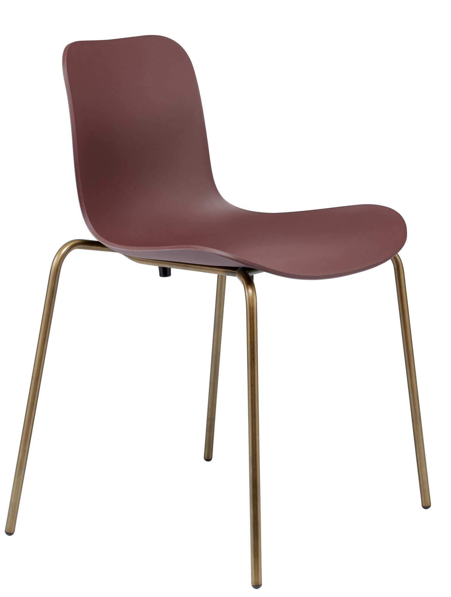 Langue Stack Chair Norr11 Brass Burgundy