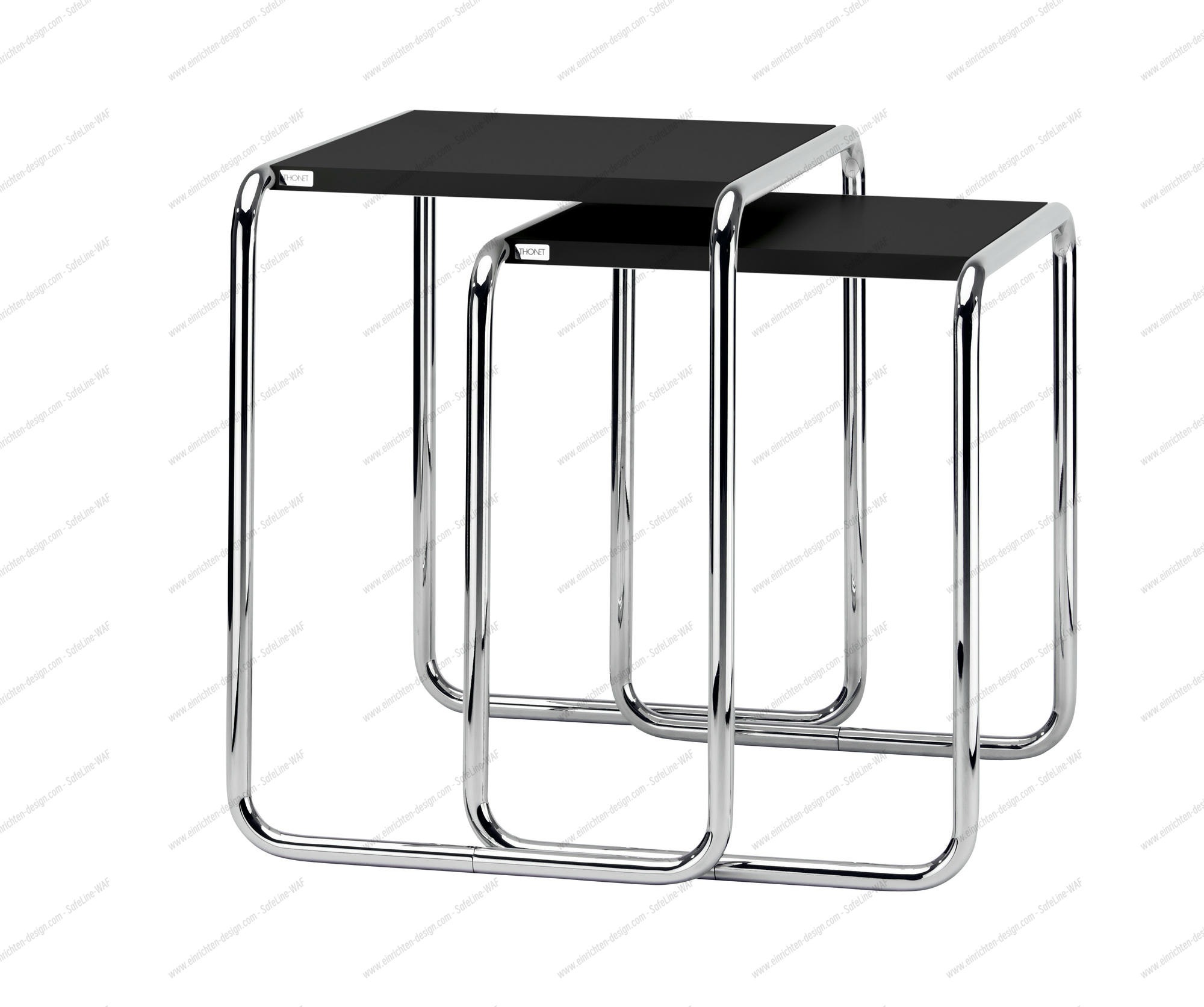 Set B 9 a+b side table deep black Thonet