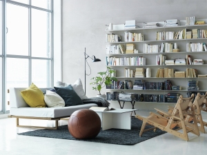 String  Living room wall shelving system B String Furniture