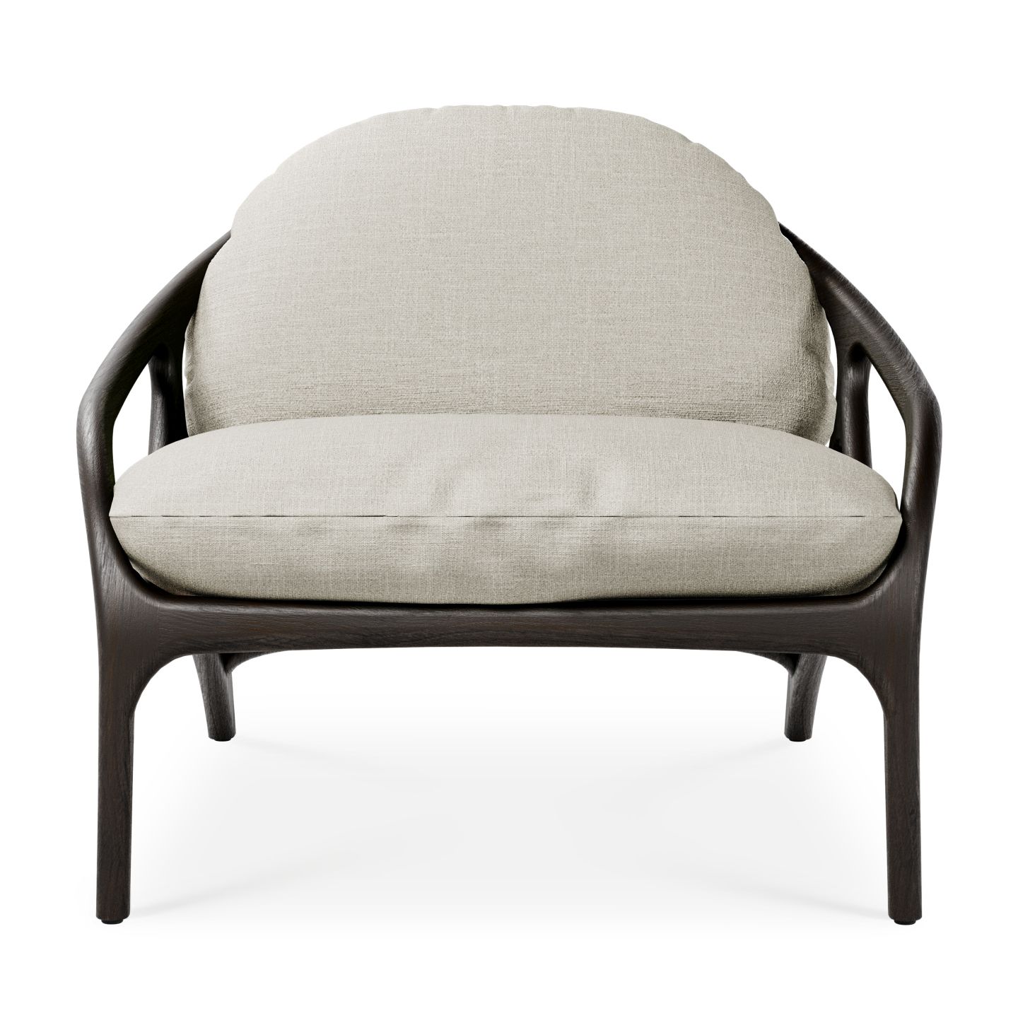Vime Lounge Chair Leather taupe - beige chenille Morpho