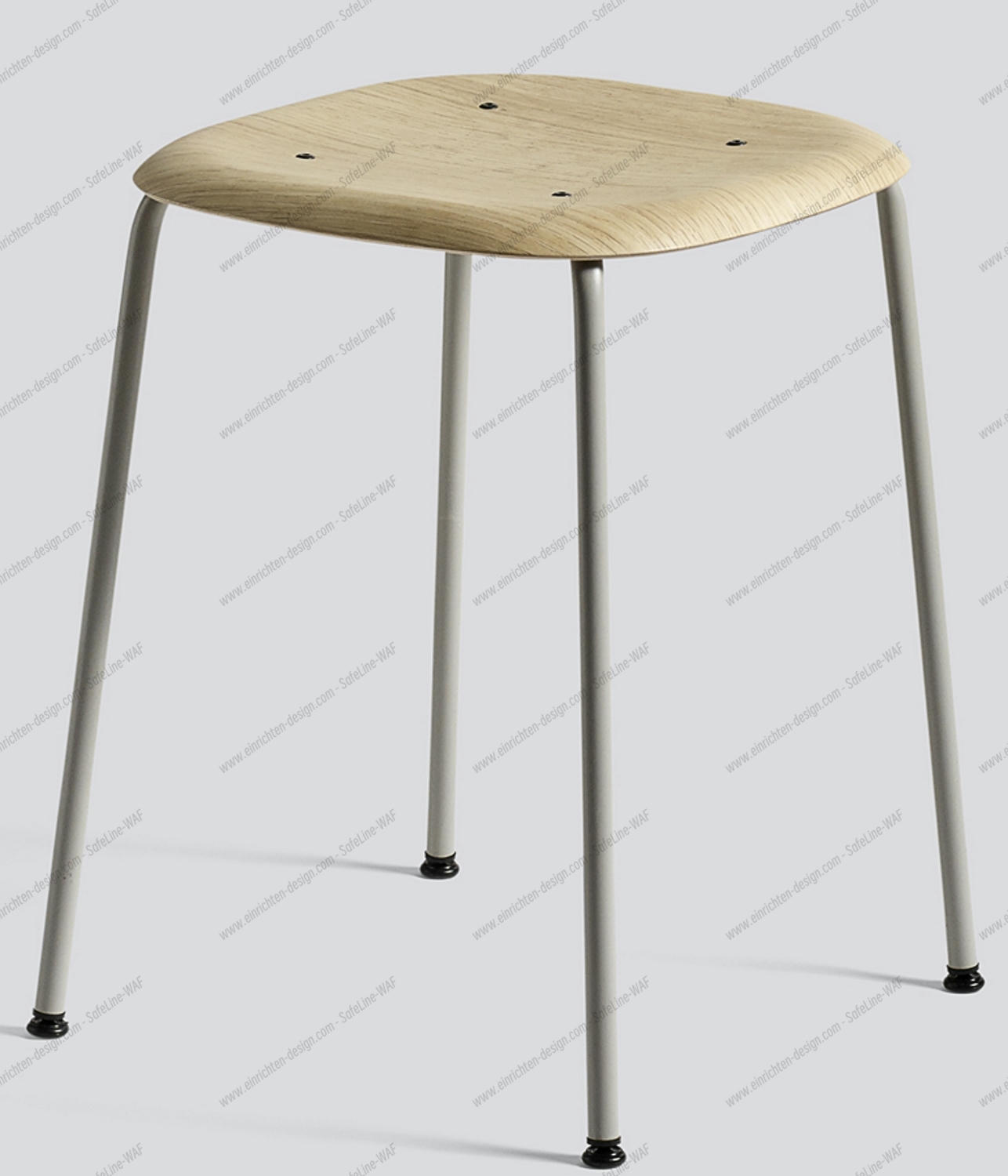 Soft Edge 70 Stool Hocker Hay-soft grau / Eiche matt lackiert