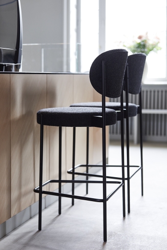 Series 430 Bar Stool Bar stool 75 cm BLACK / REMIX 123 Verpan SINGLE PIECES