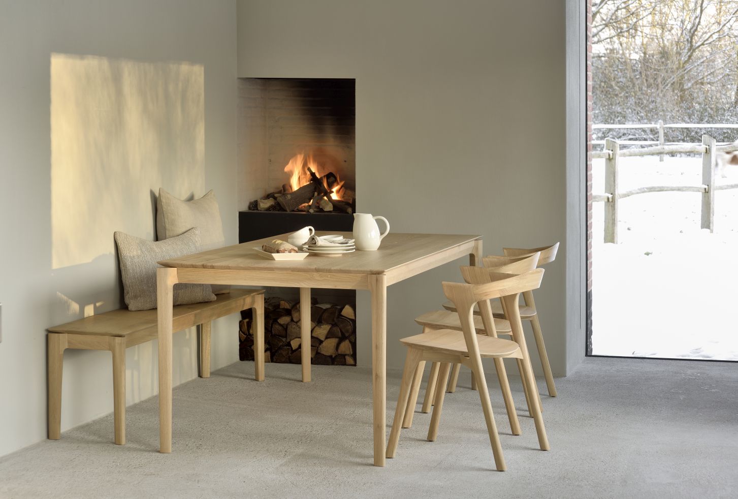 Bok Dining table laquered oak W140 x D80cm Ethnicraft