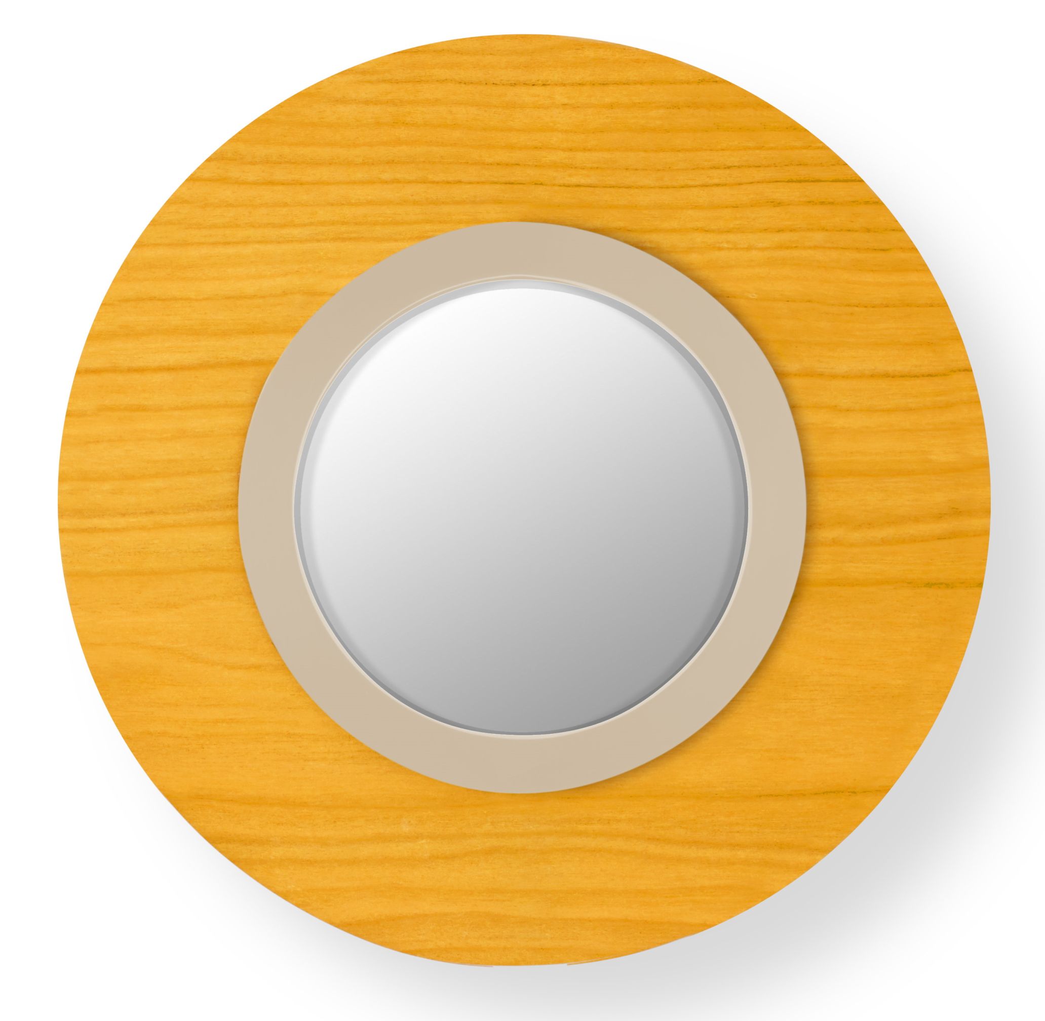 Lens LED Wall Lamp Round Metal Ring in Ivory White Yellow LZF Lamps