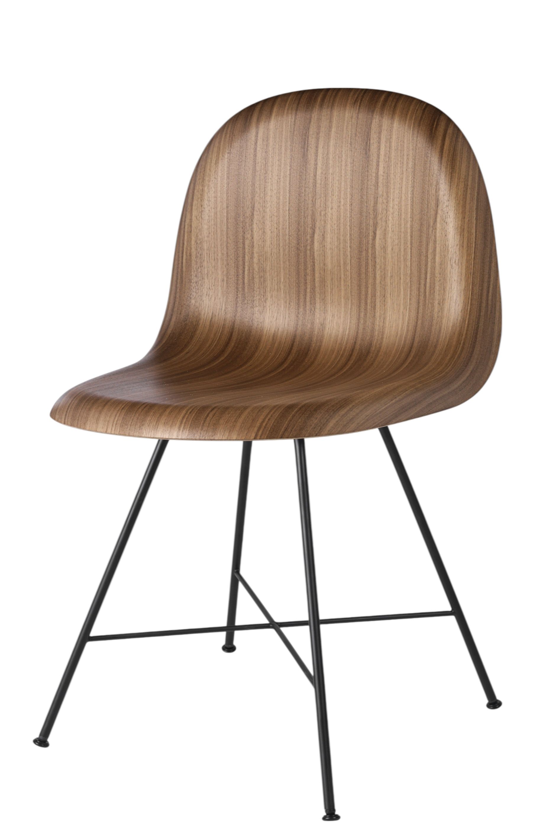 3D Dining Chair Walnut - Felt glides Gubi
